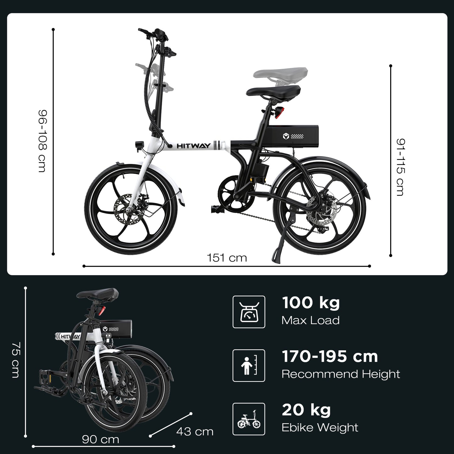 BK35S PRO 20" Opvouwbare elektrische fiets