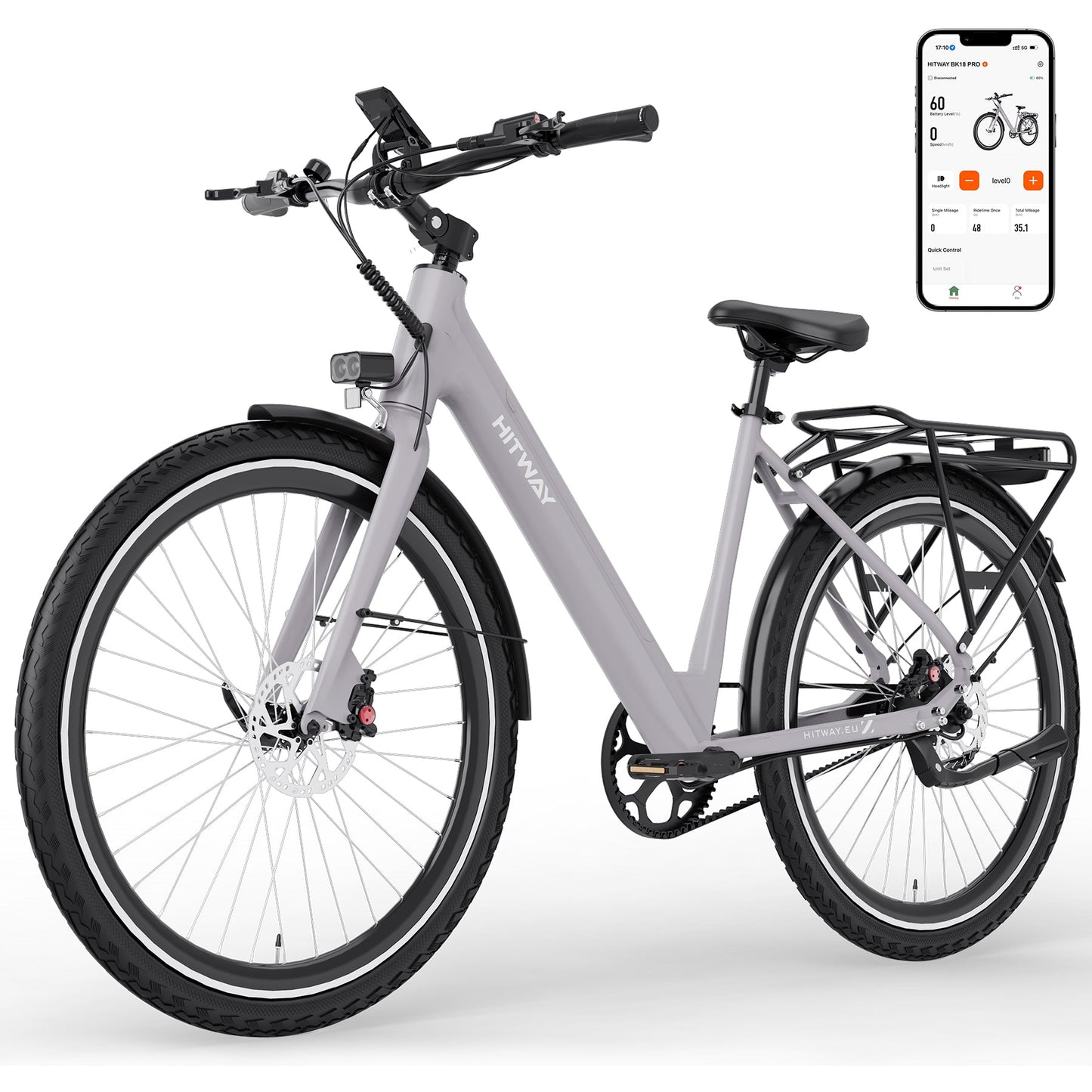 BK18 Pro elektrische fiets met riemaandrijving