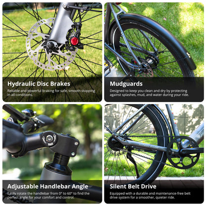 BK19 Pro elektrische fiets met riemaandrijving